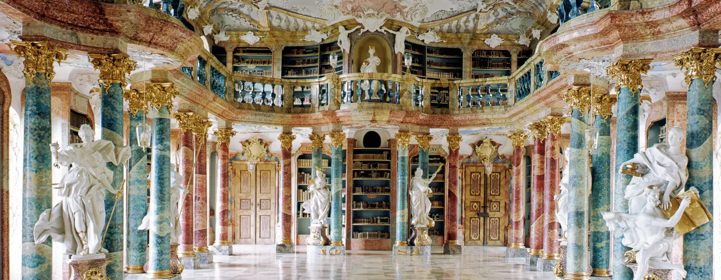 Foto: Landesmedienzentrum Baden-Württemberg, Hans Steinhorst Kloster Wiblingen, Bibliothekssaal